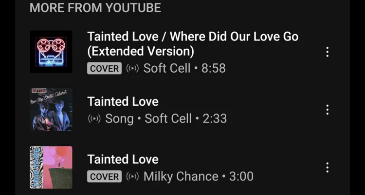 YouTube Music includes labels